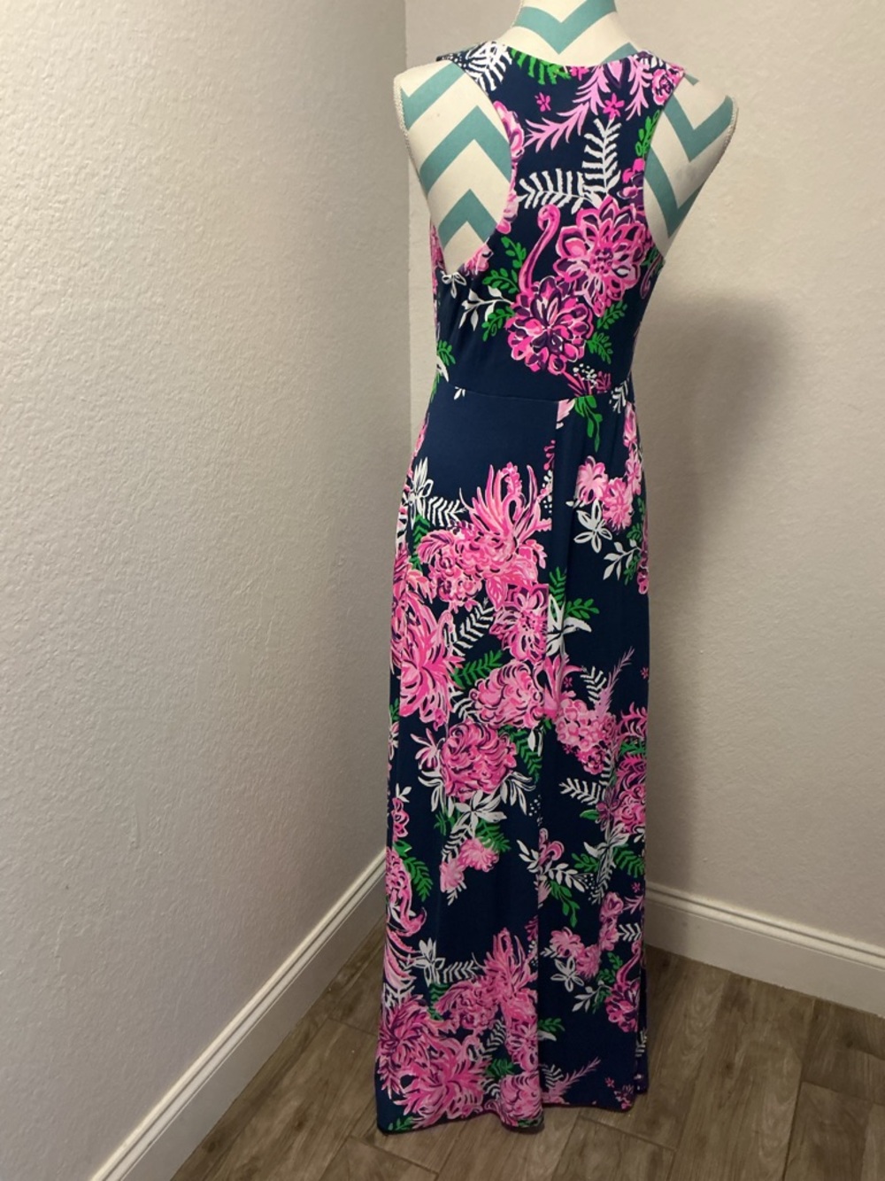 NWT Lilly Pulitzer Noemi Racerback Maxi Dress Ruffle Your Feathers NWT Medium - Picture 3 of 4